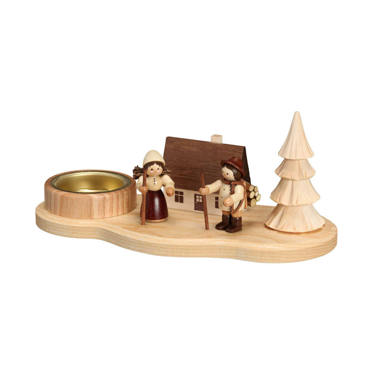 Teelichtbrettchen Motiv Wald