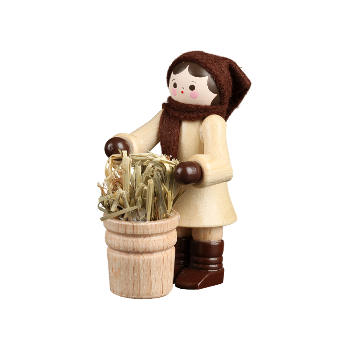 Frau mit Heukorb
