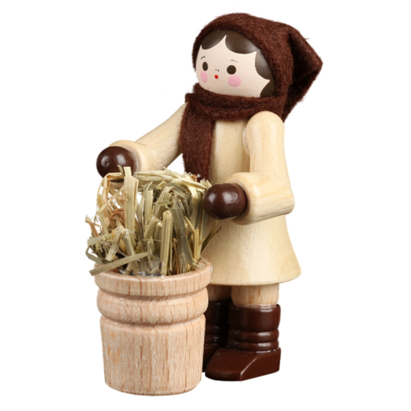 Frau mit Heukorb