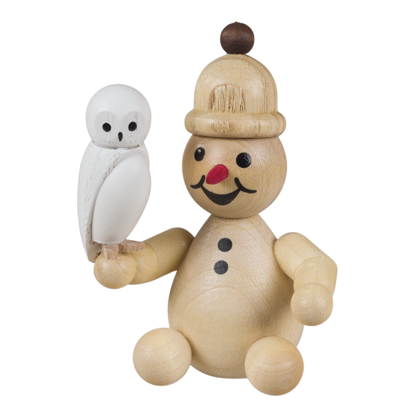 Schneemann junior "mit Schneeeule sitzend"