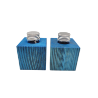 Blaue Minivase & Miniöllampe im Set, Fichte
