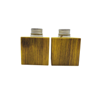 Gelbe Minivase & Miniöllampe im Set, Fichte