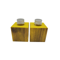 Gelbe Minivase & Miniöllampe im Set, Fichte