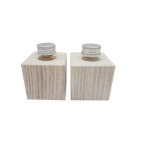 Weiße Minivase & Miniöllampe im Set, Fichte
