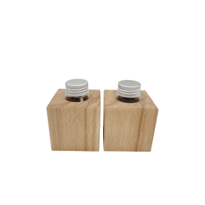 Natur Minivase & Miniöllampe im Set, Buche
