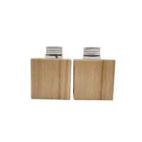 Natur Minivase & Miniöllampe im Set, Buche