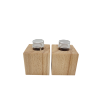 Natur Minivase & Miniöllampe im Set, Buche