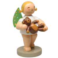 Engel mit farbigen Flügelpunkten und dunklem Teddy
