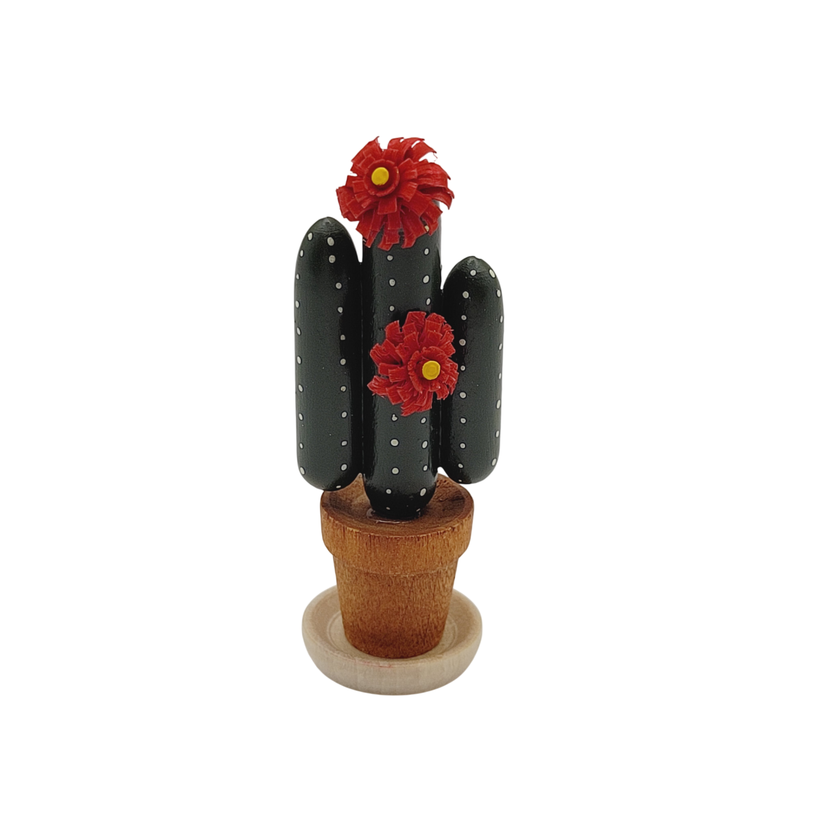 Kaktus mit zwei roten Blüten