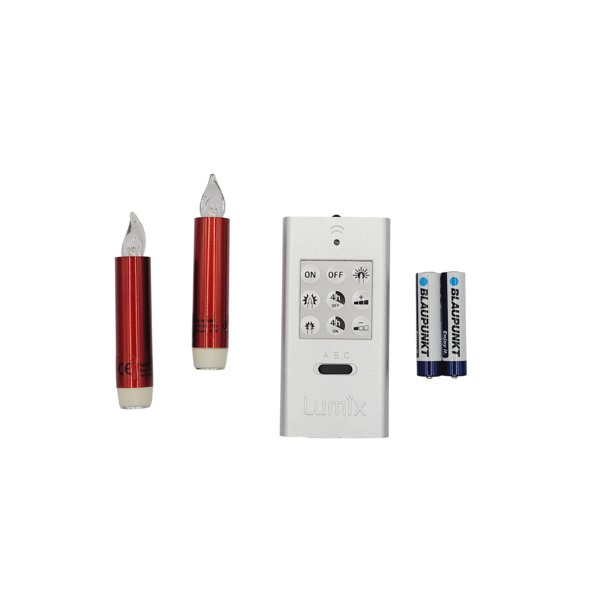 Lumix Kerzen 2er Set, inkl. Fernbedienung, Rot