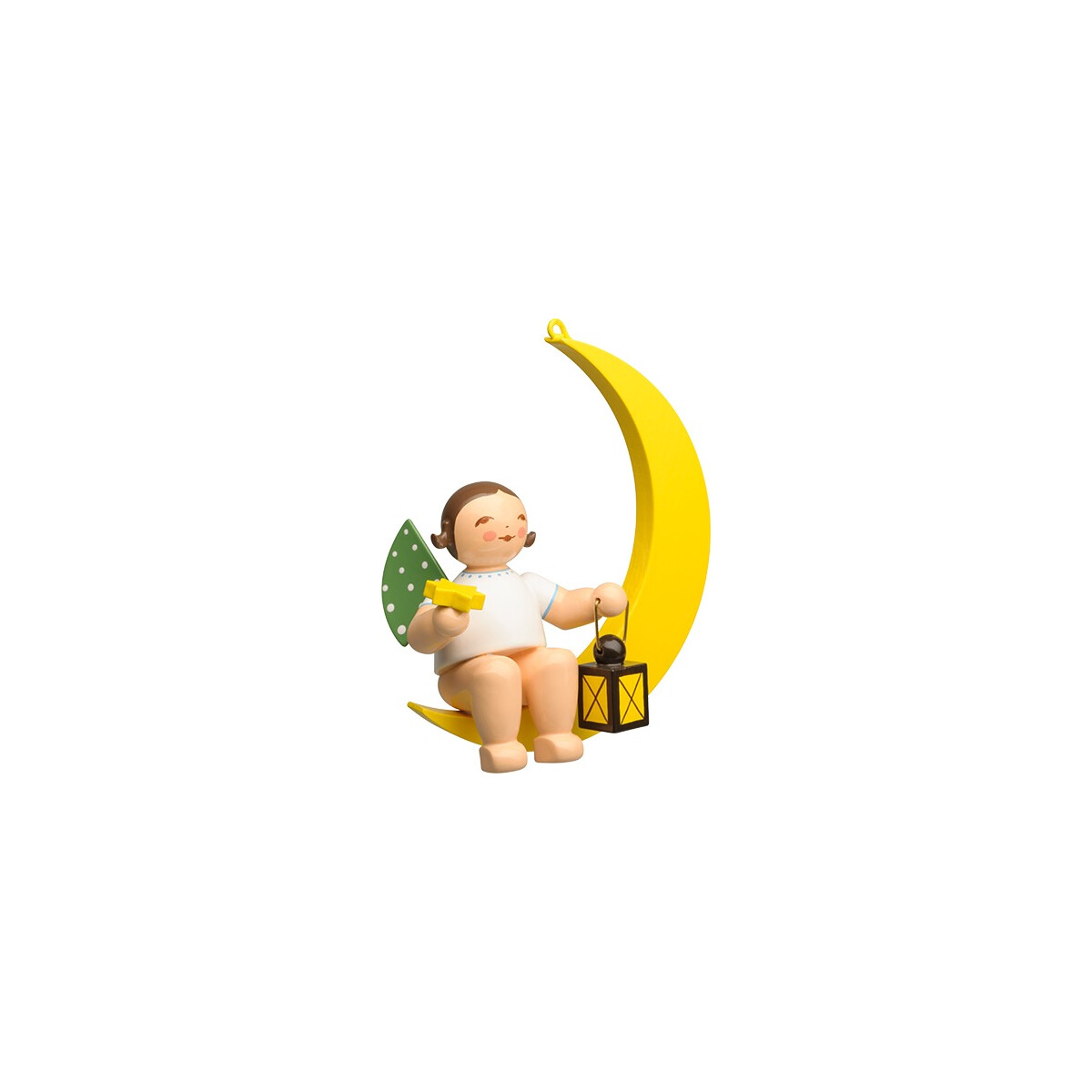 Engel mit Stern & Laterne, im Mond